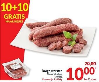 Intermarché Droge worsten natuur of pikant aanbieding