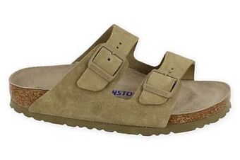 Berca Shoes Birkenstock Slipper Dames Arizona Faded Khaki Narrow Fit - Kaki aanbieding