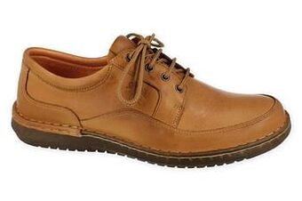 Berca Shoes Softwalk Veterschoen Heren Anatomic Leather Sock - Cognac aanbieding