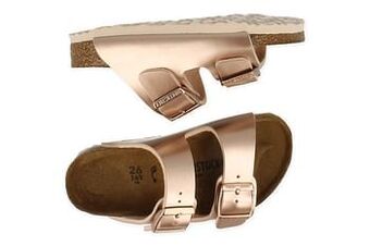 Berca Shoes Birkenstock Slipper Meisjes/dames Maat 26/39 Arizona Kids Narrow Fit - Rosegold aanbieding