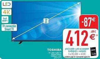 Cora Toshiba tv led - led tv 55qa4163dg aanbieding