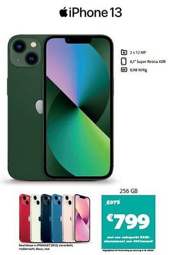 Base Apple iphone 13 256 gb aanbieding