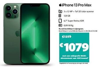 Base Apple iphone 13 pro max aanbieding