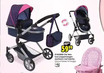 01552058 City Neo luxe poppenwagen eenhoorn met luiertas