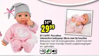 ToyChamp 01116991 Piccolina Interactive babypop 38cm met 26 functies aanbieding