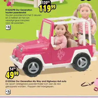 ToyChamp 01525366 Our Generation My Way and Highways 4x4 auto aanbieding
