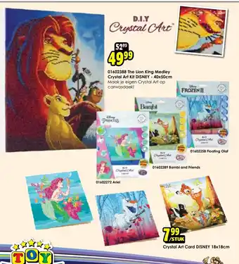 ToyChamp Crystal Art Card Disney 18x18cm aanbieding