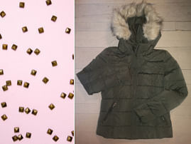 Berca Shoes Vero Moda Mantel Jacket Molly Met Nep Bont Kraagje - Groen aanbieding