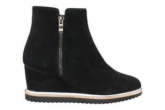 Berca Shoes Crinkles Enkellaars Dames Volledig Leder - Zwart aanbieding