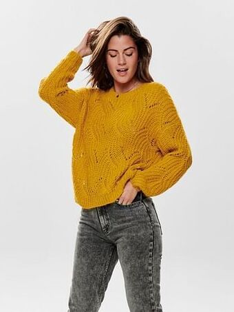 Berca Shoes Only Trui Only Trui Havanna Okergeel Gebreide Pull - Geel aanbieding