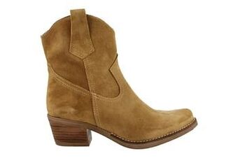 Berca Shoes Hee! Enkellaars Dames Volledig Leder Trend Western - Taupe aanbieding