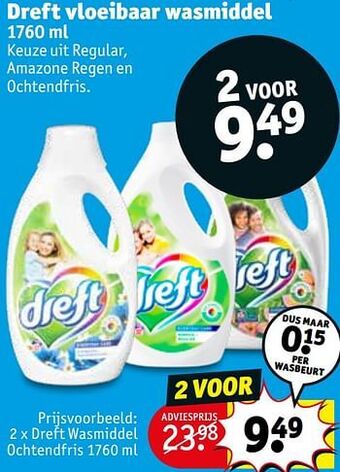 Kruidvat Dreft wasmiddel ochtendfris aanbieding
