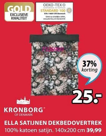 Jysk Ella satijnen dekbedovertrek aanbieding