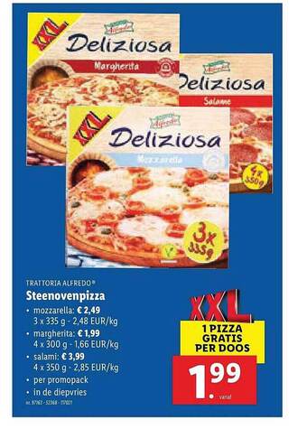 Lidl Trattoria Alfredo Steenovenpizza aanbieding