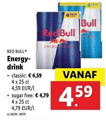 Lidl Red Bull Energydrink aanbieding