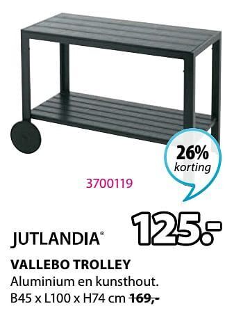 Jysk Vallebo trolley aanbieding