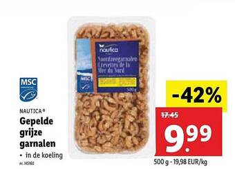 Lidl Nautica Gepelde Grijze Garnalen aanbieding