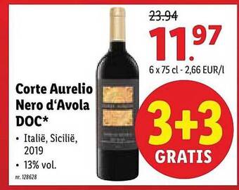 Lidl Corte Aurelio Nero D'avola Doc aanbieding
