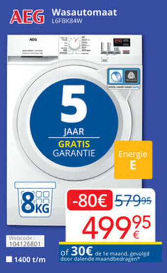 Eldi AEG Wasautomaat aanbieding