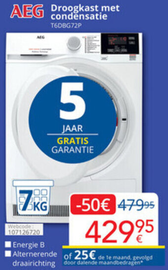 Eldi AEG Droogkast met condensatie aanbieding