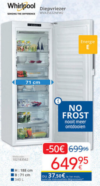 Eldi Whirlpool Diepvriezer aanbieding