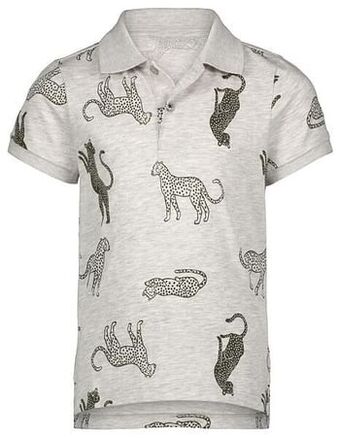 HEMA HEMA Kinderpolo Roofdieren Grijsmelange (grijsmelange) aanbieding