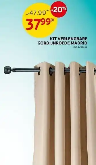 Kit verlengbare gordijnroede madrid
