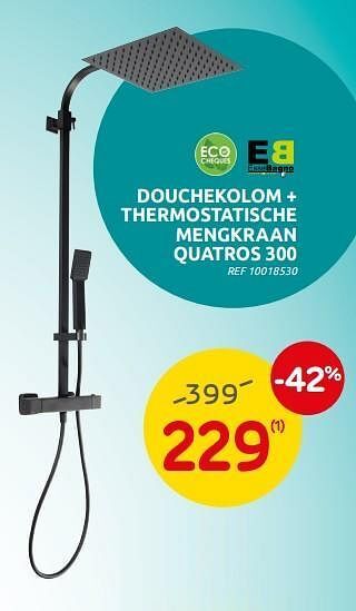 Brico Douchekolom + thermostatische mengkraan quatros 300 aanbieding