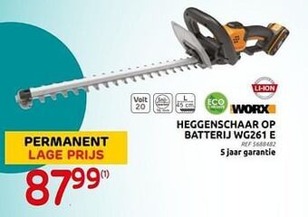 Brico Worx heggenschaar op batterij wg261 e aanbieding