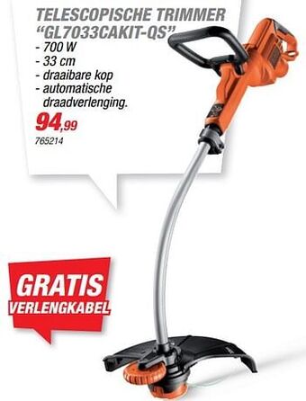 Hubo Black + decker telescopische trimmer gl7033cakit-qs aanbieding