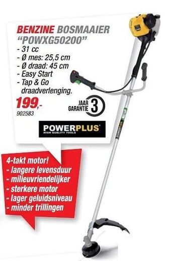 Hubo Powerplus benzine bosmaaier powxg50200 aanbieding