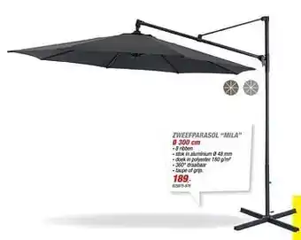 Hubo Zweefparasol mila aanbieding