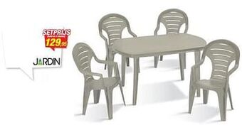 Hubo Tafel en 4 stoelen aanbieding