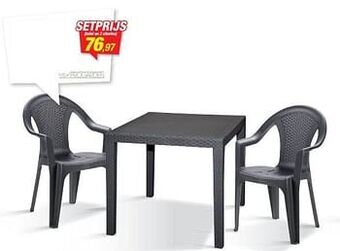 Hubo Tafel en 2 stoelen aanbieding