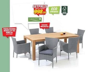 Hubo Tafel en 6 stoelen aanbieding