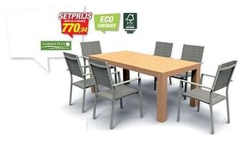 Hubo Tafel en 6 stoelen aanbieding