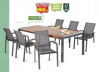 Hubo Tafel en 6 stoelen aanbieding