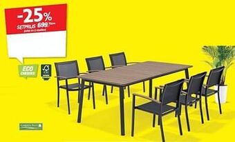 Hubo Tafel en 6 stoelen aanbieding