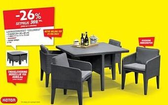 Hubo Loungedinerset columbia aanbieding
