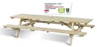 Hubo Picknicktafel xxl aanbieding