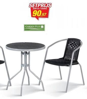 Hubo Tafel en 2 stoelen aanbieding