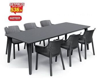 Hubo Tafel en 6 stoelen aanbieding