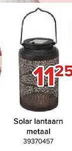 Euroshop Solar Lantaarn Metaal aanbieding