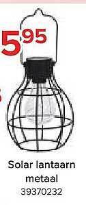Euroshop Solar Lantaarn Metaal aanbieding