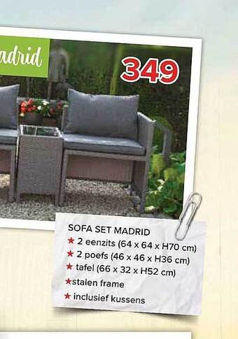 Euroshop Sofa Set Madrid aanbieding