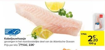 Carrefour Kabeljauwhaasje 100g aanbieding