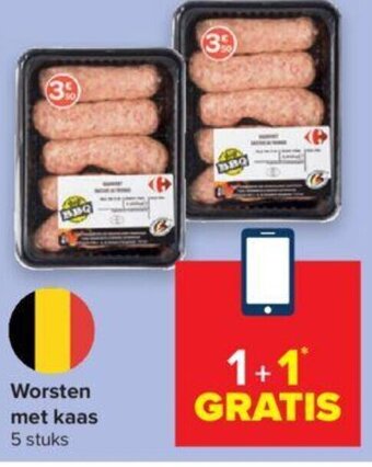 Carrefour Worsten met kaas aanbieding