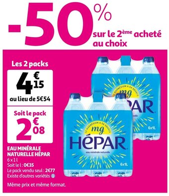 Auchan Eau minerale naturelle hepar aanbieding
