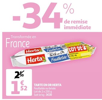 Auchan Tarte en or herta 2 x 230g aanbieding