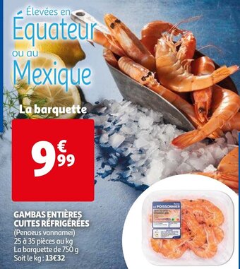 Gambas entieres cuites refrigerees 750g